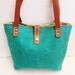 OTTOBAGS Green Waxed Canvas Tote - Leather Double Strap Shoulder bag / Tote Bag / Diaper Bag