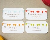 Personalized Bunting Pennant Flag Gift Tags - Wedding Favor Tags - Thank you tags - Hang tags - Gift Tags - Set of 40 (Item code: J214)