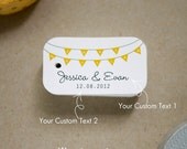Just Married Bunting Personalized Gift Tags- Wedding Favor Tags- Thank you tags- Hang tags - Wedding Gift Tags - Set of 40 (Item code: J243)