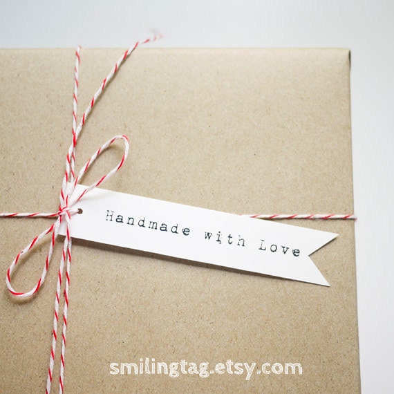 Typewriter Personalized Swallowtail Flag Gift Tags - Favor Tags - Thank you - Hang tags - Swing Tags - Set of 25 (Item code: J262)