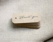 Miniature Thank You Gift Tags on Thick Kraft Cardstock - Wedding Favor Tags - Packaging Tags - Set of 40 (Item code: J279)