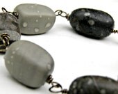 Chunky Gemstone Bracelet, Jasper Bracelet, Wire Wrap Stone Bangle Bracelet