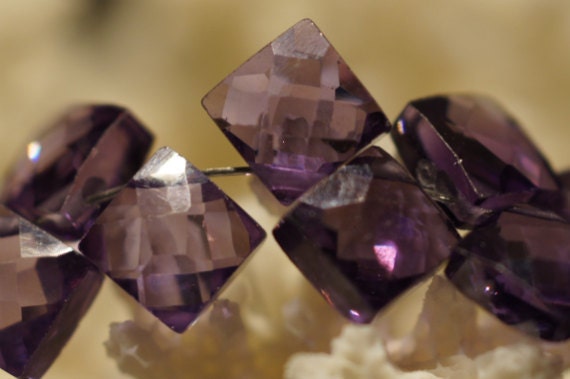 Black Friday Sale.Cubic Zirconia Amethyst micro faceted Diamond 6mm set of 10 pcs