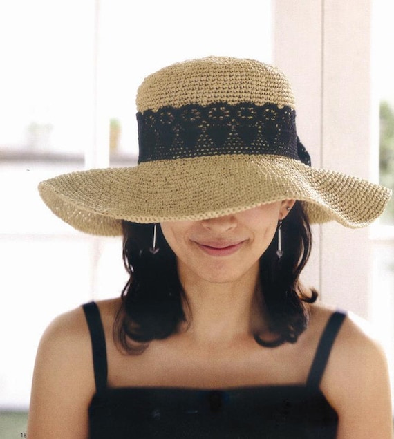 crochet hat women crochet sun hat with wide brim in by ...