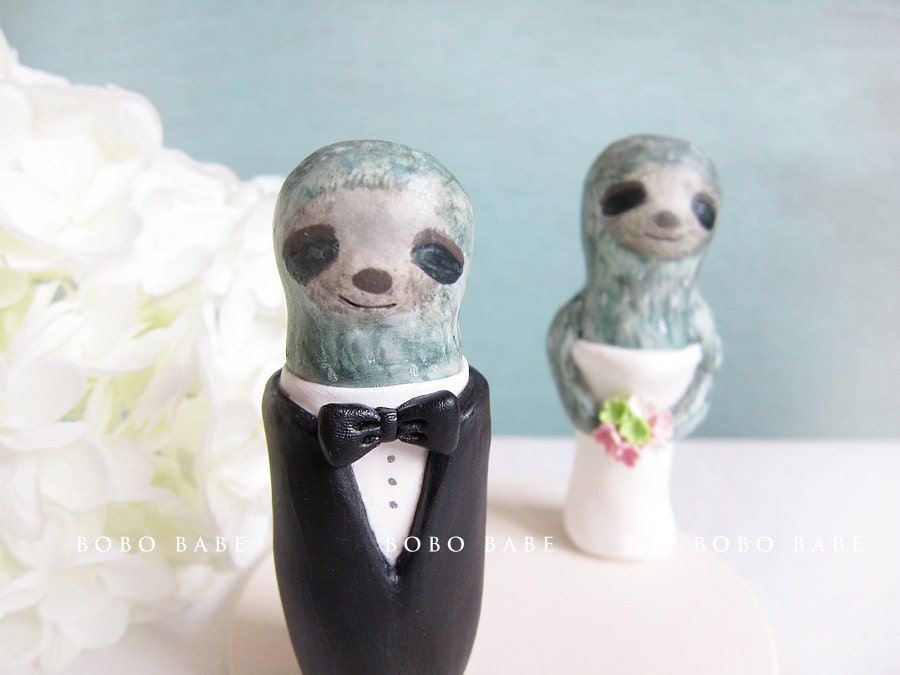 Custom Love Wedding Cake Toppers - Sloth