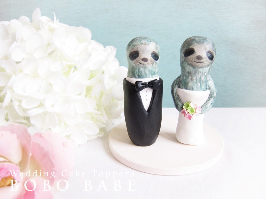 Custom Love Wedding Cake Toppers - Sloth