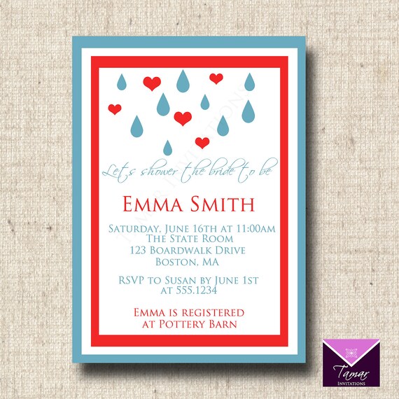 Printable Bridal Shower Invitation - Whimsical Rain Showers Il_570xn