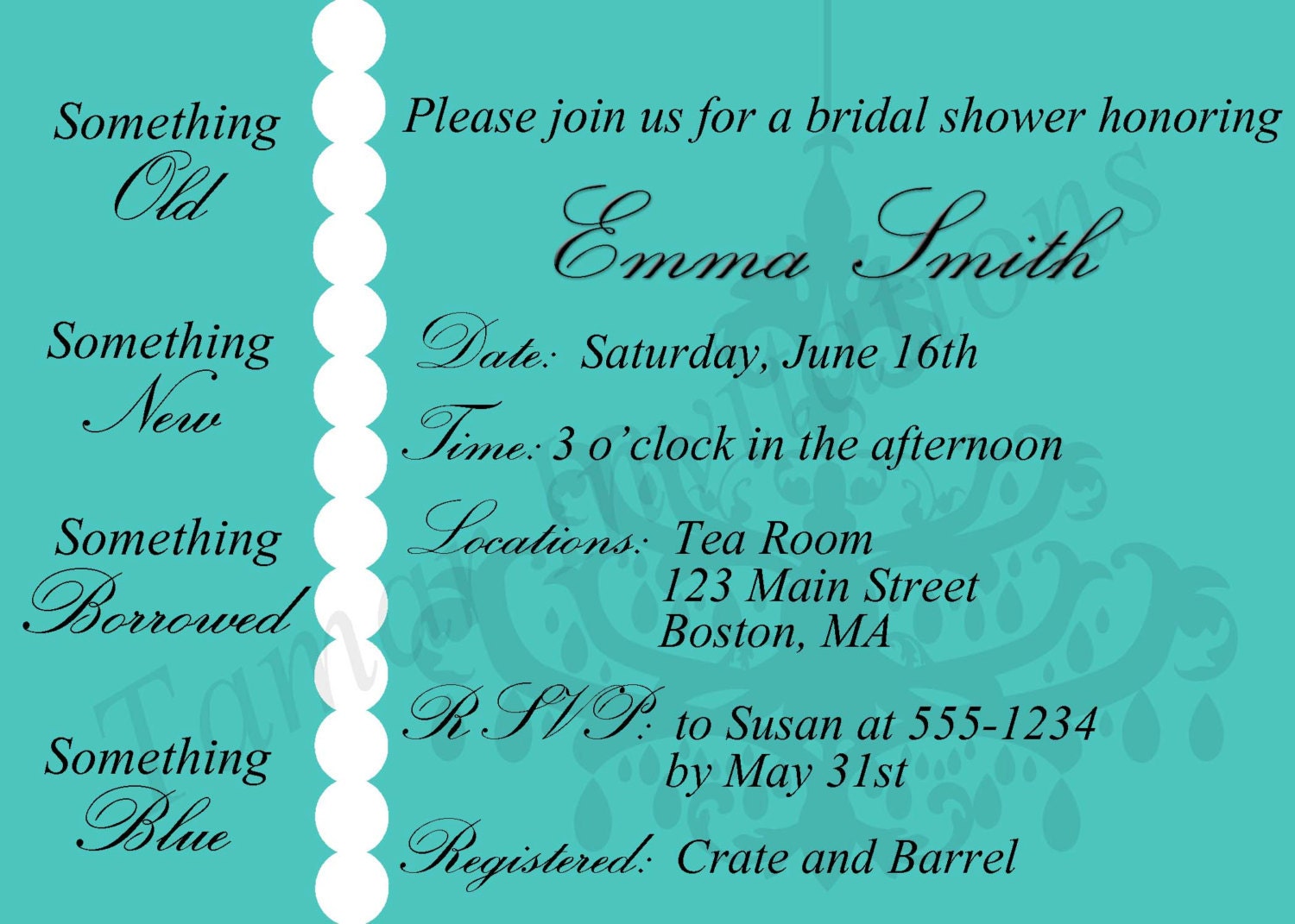 Breakfast at Tiffanys Bridal Shower Invitation Card - Custom DIY Printable
