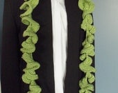 SALE- Women - Ruffled Scarf - Silky Pistachio Green