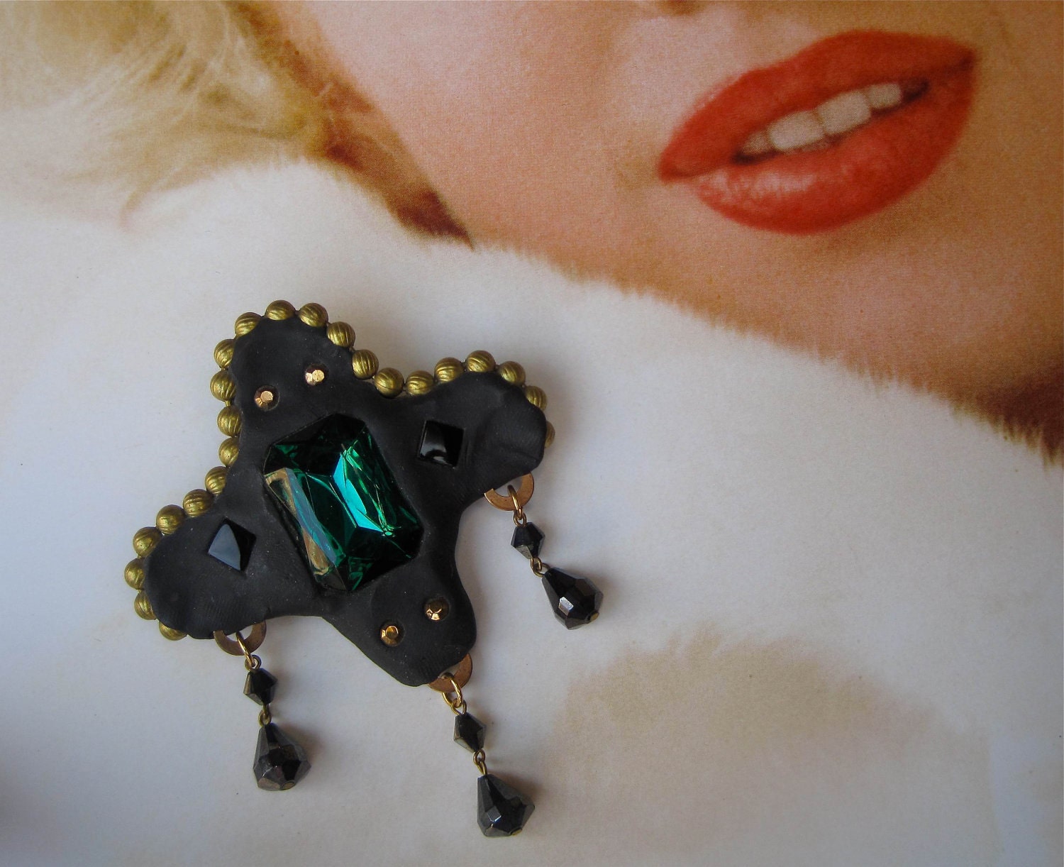 Byzantium Cross- One of a Kind- Sculpted Brooch- Handmade by Pauletta Brooks