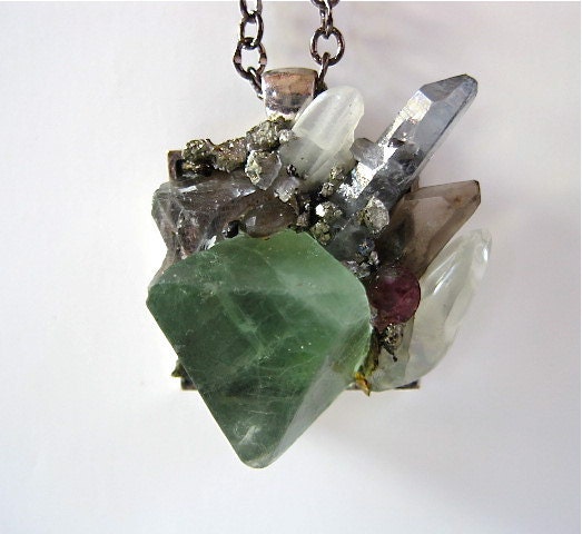 Green- Mother Nature-Minerals- Magic- "Super Minerals"  Pendant by Pauletta Brooks