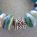 Blue Green Sterling Silver Lampwork Bracelet