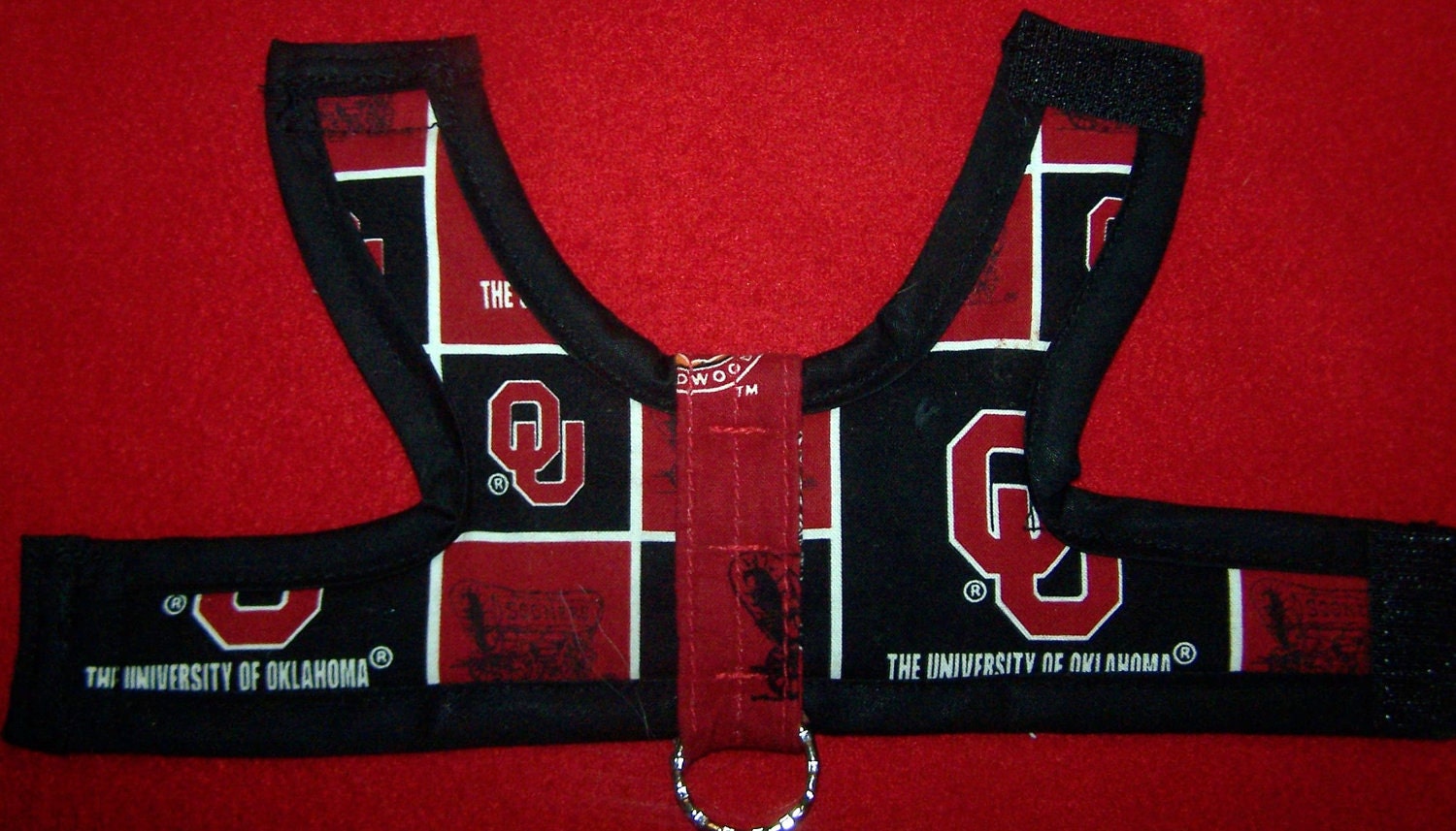 OKLAHOMA SOONERS Velcro Harness Pet Puppy Cat Dog Clothing XSMALL Size Dog