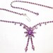 RESERVED Vintage Purple Rhinestone Necklace/Choker - Center Flower Drop