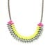 Neon Yellow and Neon Pink Hand-painted Crystal Necklace