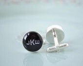 Personalized Monogram cufflinks - keepsake, groom, gift, wedding, groomsmen, anniversary, custom cufflinks, personalized gifts