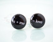u  me  love cufflinks, gift for him, groom, groomsmen, custom cufflinks, personlaized cufflinks, men, guys, cuff