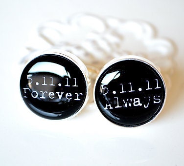 always and forever personalized date typewriter font cufflinks
