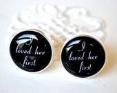 I loved her first cufflinks - a special gift for Father of the bride on your wedding day