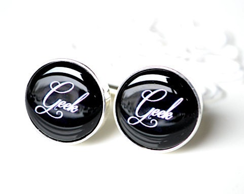 Classy Geek Cufflinks - cool geeky modern gift for men, husband  or boss