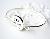 Custom love date bracelet by White Truffle - Vintage typewriter font - Valentines day Gift
