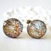 Thailand Vintage Map Cufflinks - rustic antique brass - keepsake gift for the groom, groomsmen, father - Orange Rustic