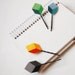 pixels bobby pins - color block clips ,geometric accessories,set of 4 ,green, blue, yellow and gray.