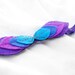 Geometric elastic belt - color block violet and blue felt stretch belt
