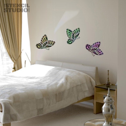 Butterfly stencil, reusable (2 layer) stencil, Fluttering Butterfly, Size M
