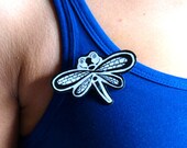 Dragonfly. Pin / brooch. Wearable art badge
