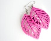 Hot Pink Leaf Dangles