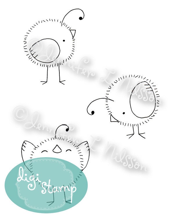 Digital Stamp - Little Chicks - digistamp