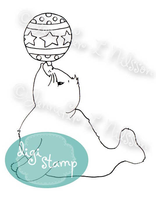 Digital Stamp - Sammy the Seal - Tallulah's Circus