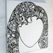 psychedelic ORIGINAL painting black and white abstract hair by Elizabeth Rosen