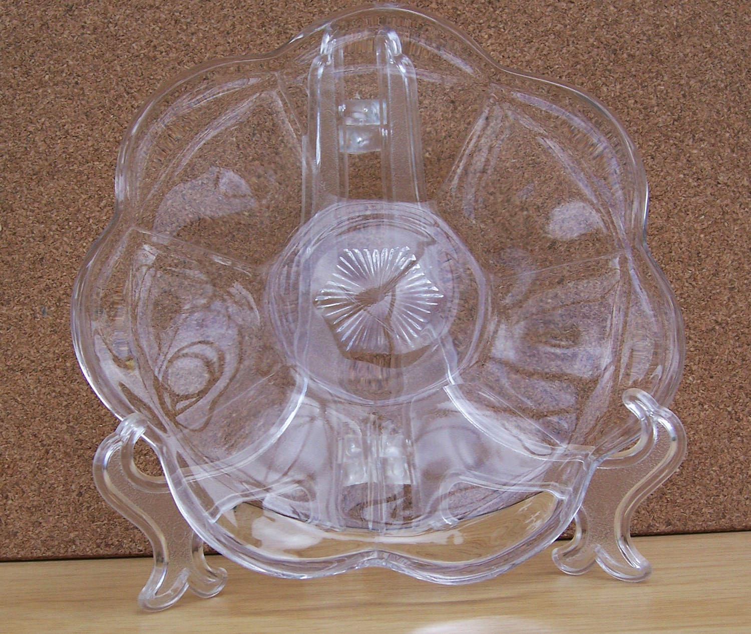Vintage Chippendale Saucer, Small Plate, Small dish, Chippendale Krys Tol, Vintage Art Deco Glass, 1910-1930s Vintage