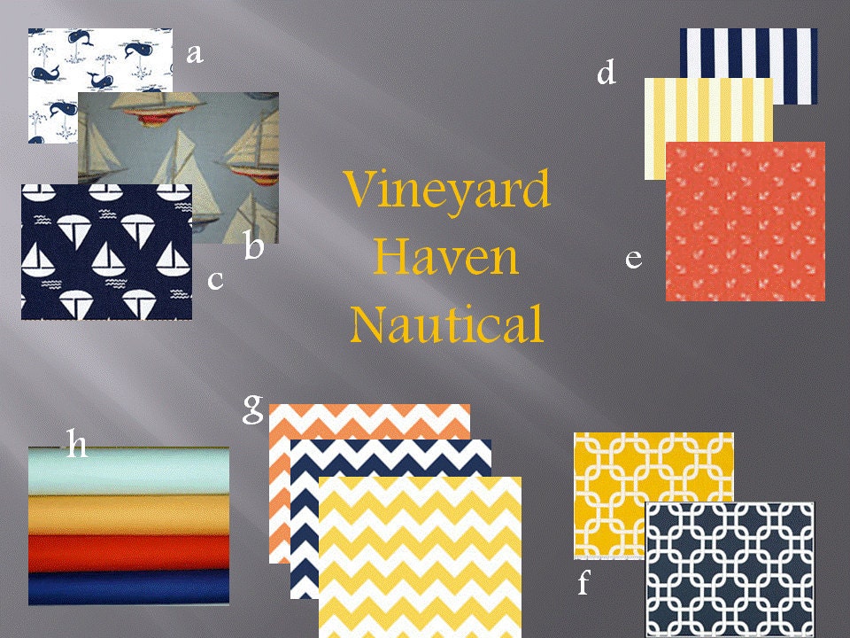 Custom Design Baby Bedding Crib bumper and Crib skirt  Set /  /  Nautical Toddler Blanket Set