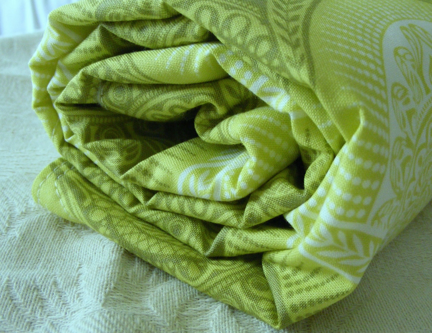 Organic Fleece Baby Bedding-Spring Green- Infant Toddler Blanket Quilt