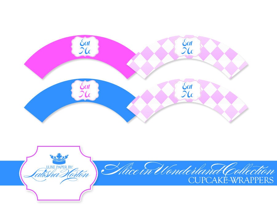 Alice In Wonderland Inspired Party - Printable Cupcake Wrappers