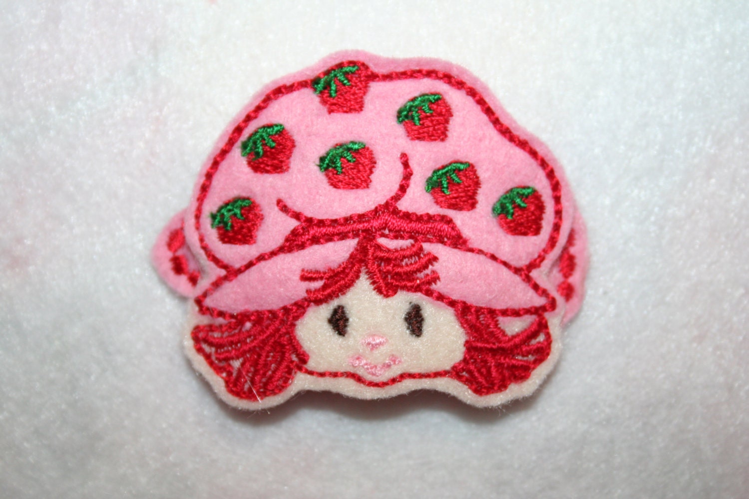 Strawberry Shortcake felt hair clip hair bow