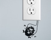 High voltage hamster decal sticker for wall switches, electrical sockets