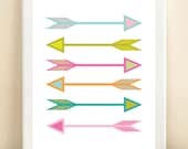 Neon Arrows print poster