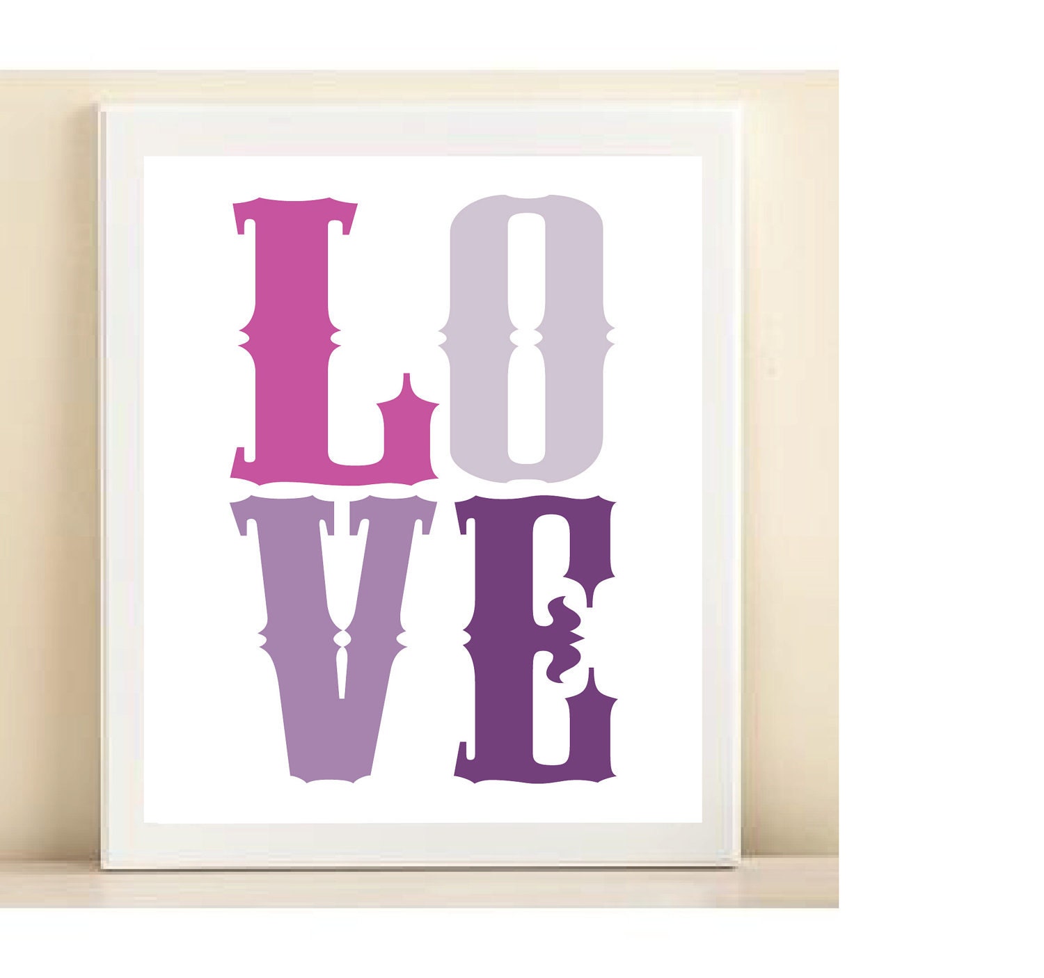 Purple "Love" print poster