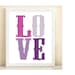 Purple "Love" print poster