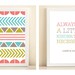 Pink, Turquoise, and Lime "Pattern" & "Be a Little Kinder" poster