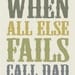 Blue, Yellow, & Green "When All Else Fails Call Dad" Father's Day print poster