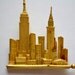Vintage Skyline Brooch in Antique Gold Tone, Collectors Item, FREE U S A Shipping