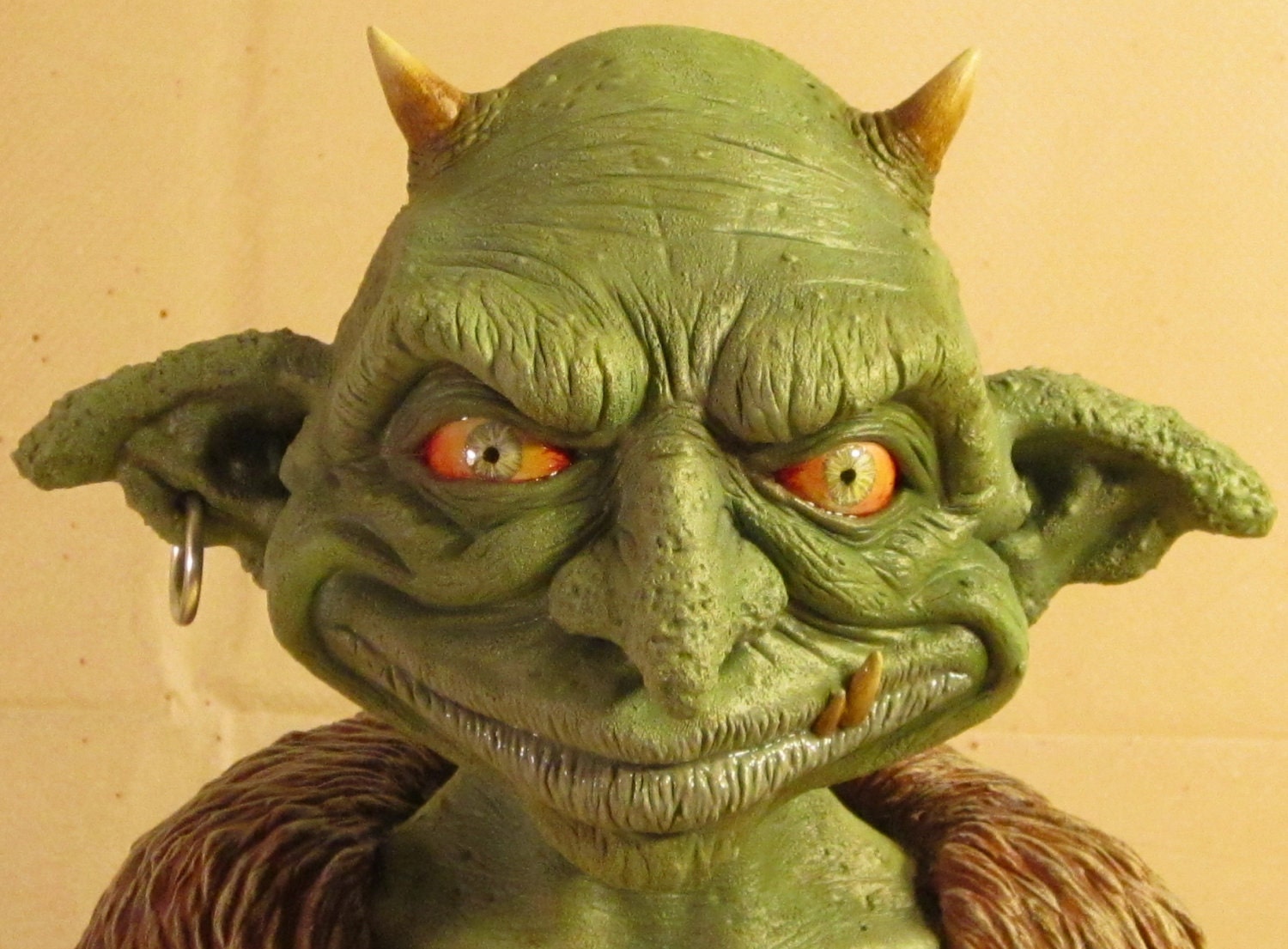 Nilbog the Goblin OOAK Small-Scale Polymer Clay Bust