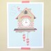 Nursery Art Print Customizable - Coo Coo Clock Illustration