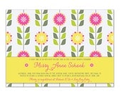 Spring Baby Shower Invitation Retro Baby Shower Invitation Baby Girl Shower Floral Spring Invitation DIY Printable or Printed - Missy Style
