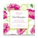 Bridal Shower Invitation Pink and Green Floral Square Invitation Wedding Invitation Simple Elegant DIY Digital or Printed - Soleil Style